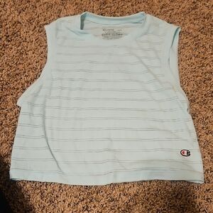 Champion Girl's Sky Blue Sleeveless Crop Top